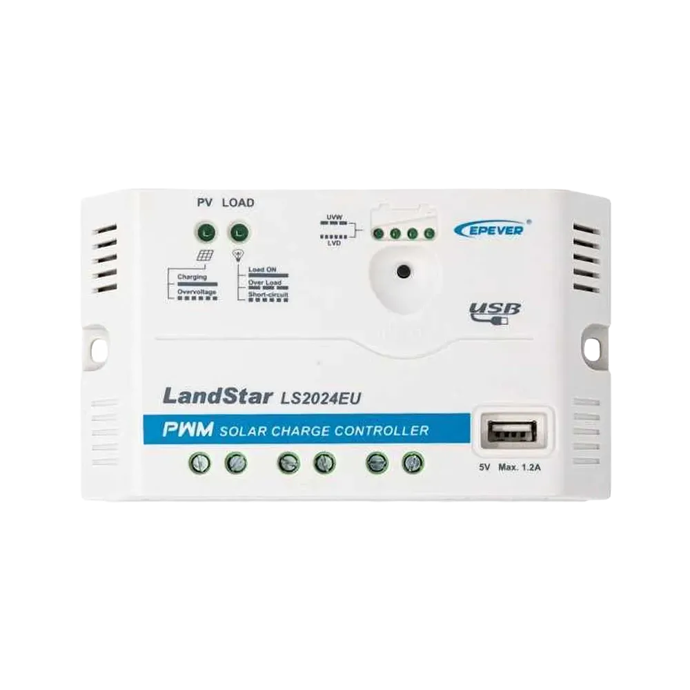 Contrôleur de charge solaire PWM 20A série LS EU pour systèmes 12V ou 24V