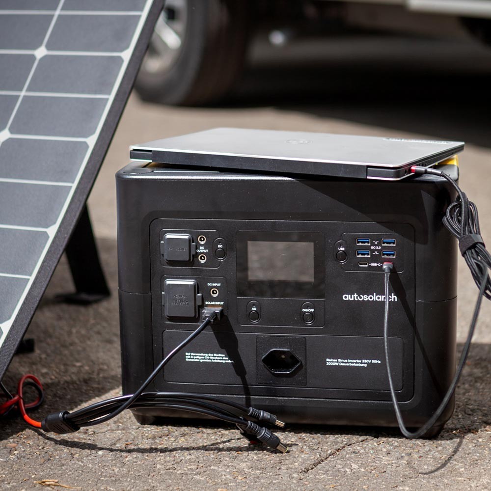 Emergency power set solar generator 1200 "Swiss Edition" with 195W solar case Emergency power set solar generator 1200 "Swiss Edition" with 195W solar case
