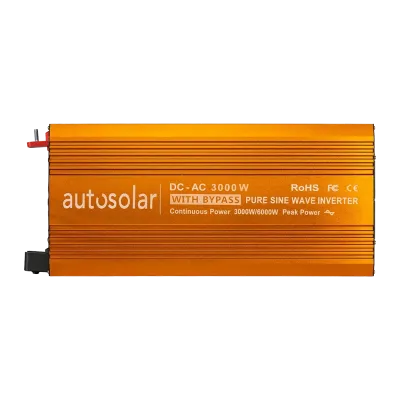 Onduleur solaire 3000 W avec bypass - Onde sinusoïdale pure - 12 V à 230 V