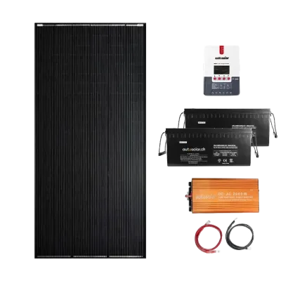 Emergency power supply kit with solar panel & battery | AutoSolar.ch