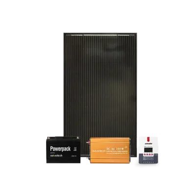 Solarset 160W mit MPPT Laderegler, Wechselrichter und Lithium 55Ah