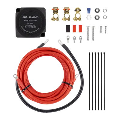 12V 140A isolation relay set with connection cable - AutoSolar.ch