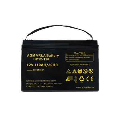 110Ah AGM-Batterie, 12 Volt Wohnmobil Solarbatterie, wartungsfrei