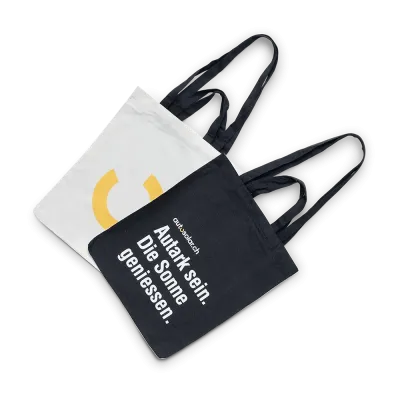 Practical AutoSolar tote bag made of organic cotton