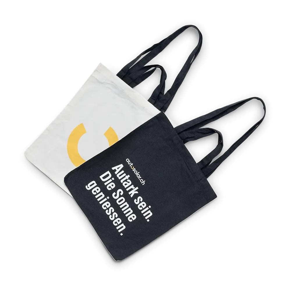 Practical AutoSolar tote bag made of organic cotton