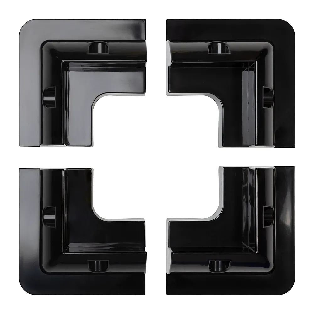 Profilé solaire d'angle de spoiler en plastique noir