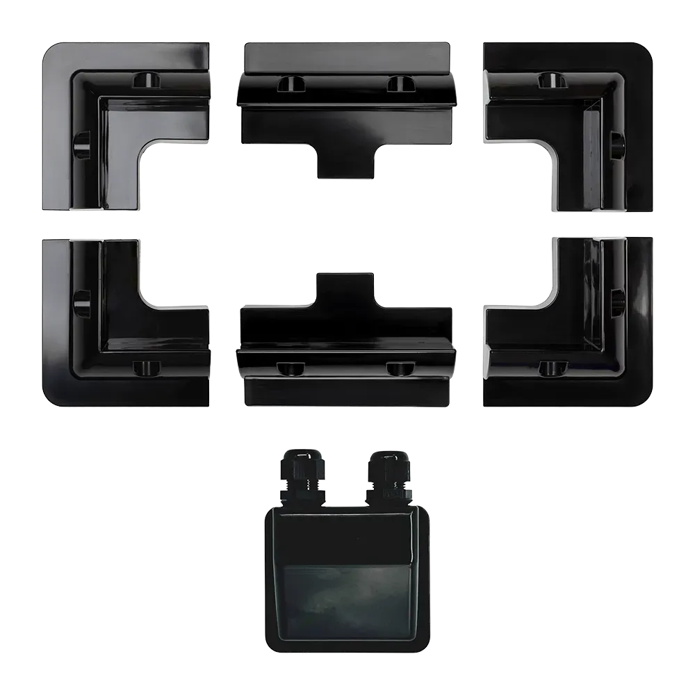 Kit de montage noir - pour le montage de panneaux solaires encadrés