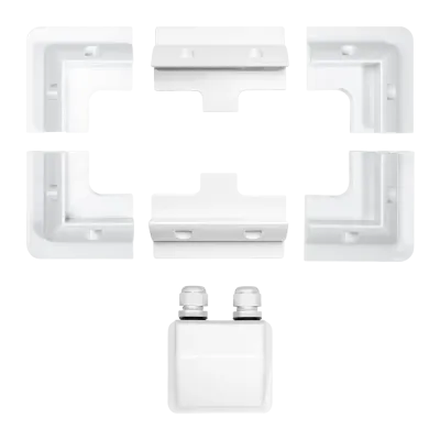Kit de montage blanc&nbsp;: spoiler d'angle - connecteur - passage de toit