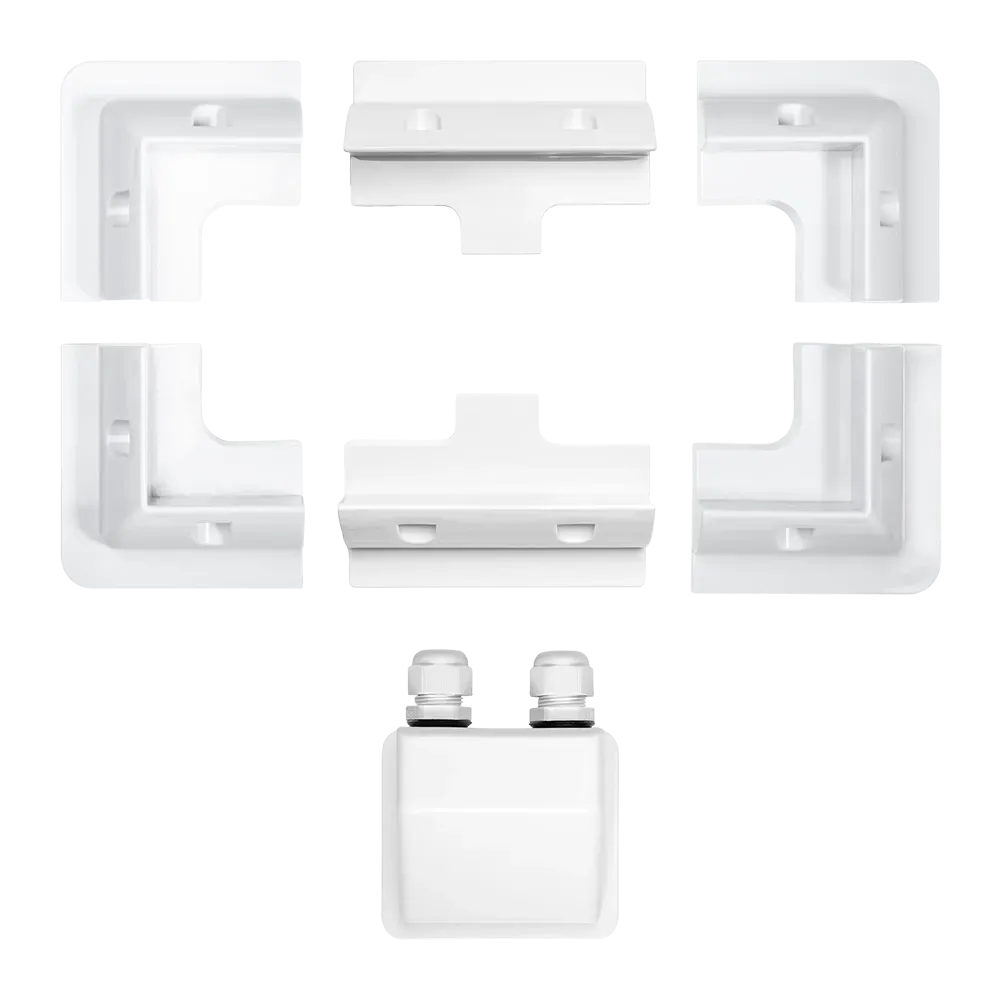 Kit de montage blanc&nbsp;: spoiler d'angle - connecteur - passage de toit