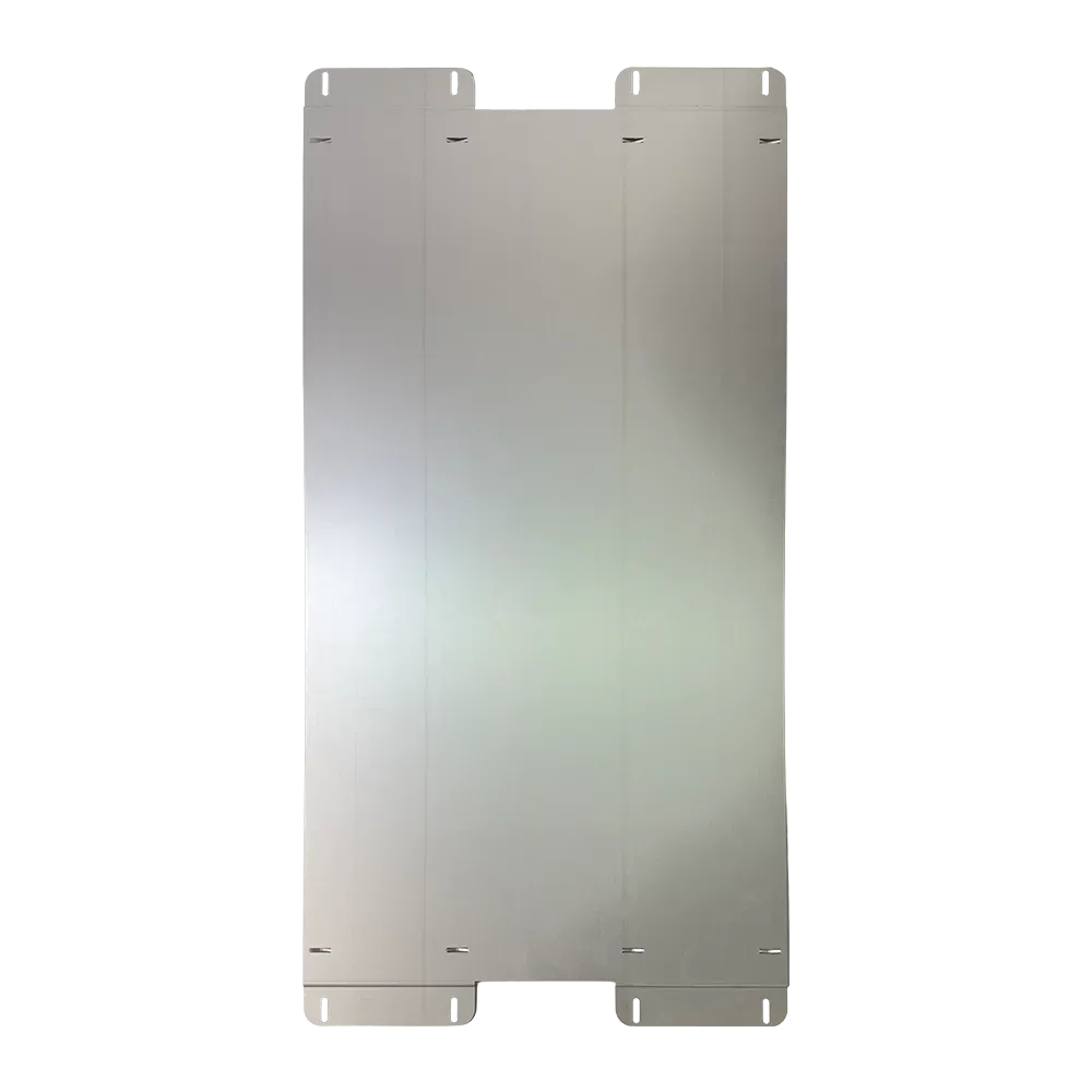 Robust angled aluminum sheet for mounting solar panels on Ford Nugget motorhomes.