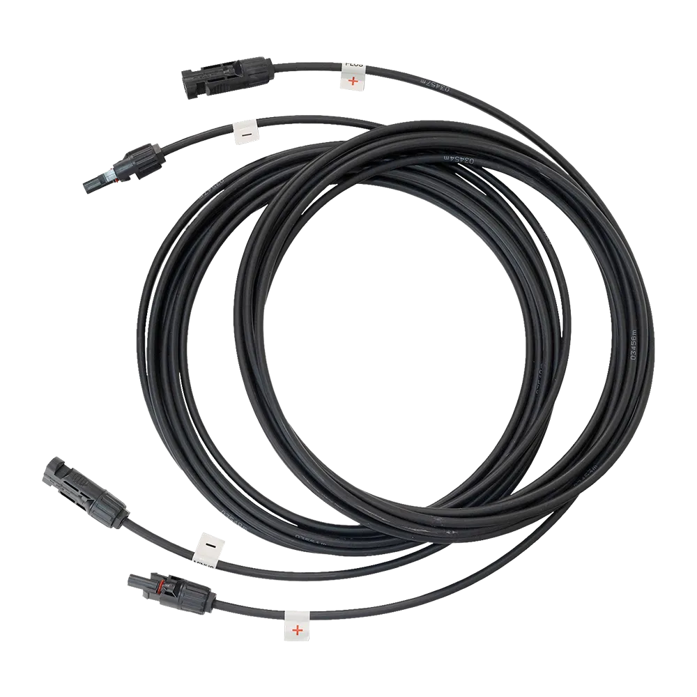 Câble d'extension solaire 2 x 6 mètres à 6 mm² avec connecteurs solaires aux deux extrémités (compatible MC4)