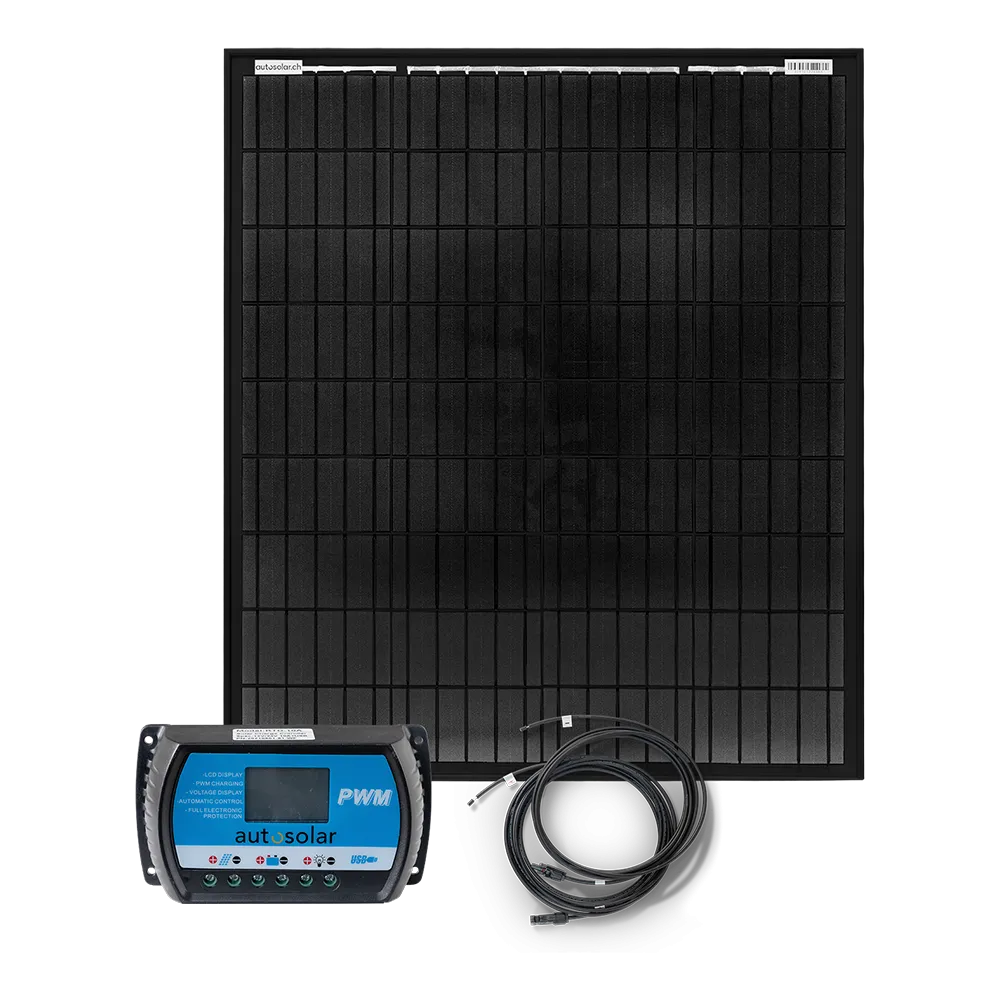 Solarset 100 Watt - für Gartenhaus, Alphütte, Schiff oder Camper Solarset 100 Watt - für Gartenhaus, Alphütte, Schiff oder Camper