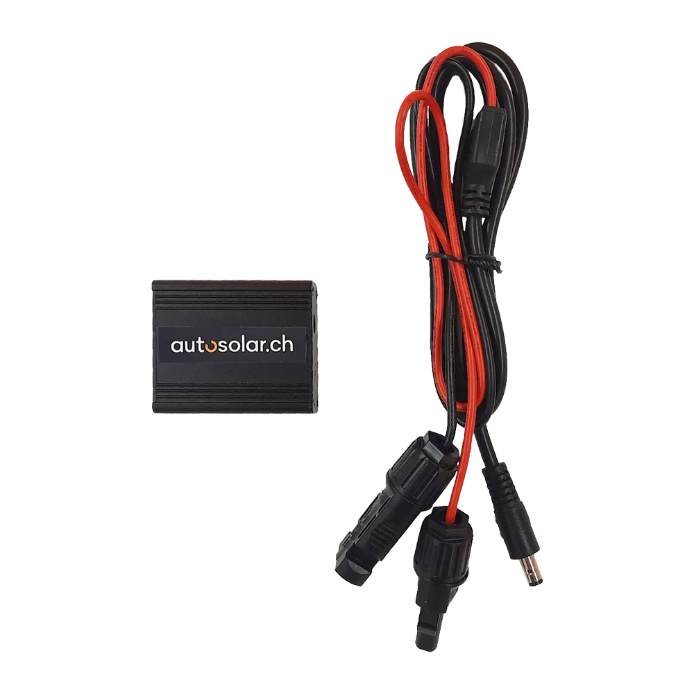 AutoSolar DC converter with 2 USB ports for solar power systems