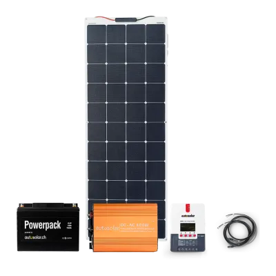 Solarset flex 150 Watt mit 55Ah Lithiumbatterie