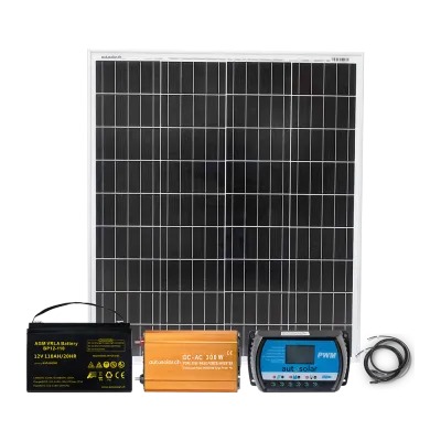 100W solar system, 110Ah AGM battery & 300W inverter