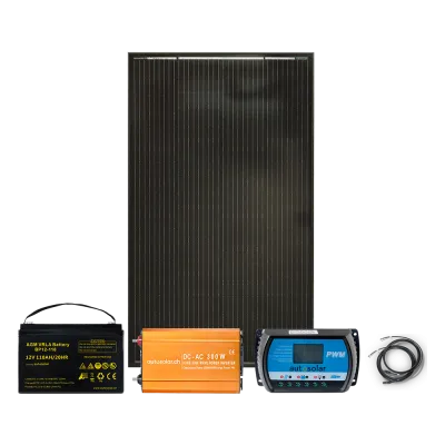 Système solaire pour camping-car, 160 W avec batterie de 110 Ah et onduleur de 300 W
