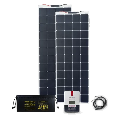 Ensemble complet et flexible de 330 W avec batterie AGM de 220 Ah