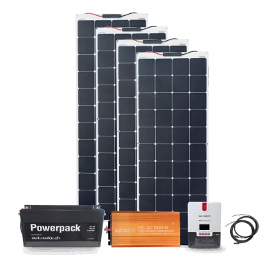High-End Solaranlage 640W mit Lithiumbatterie 100Ah & 2000W-Wechselrichter