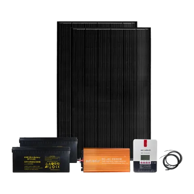 Komplettpaket 670W Solaranlage mit Batterie 2 x 220Ah und 2000W-Wechselrichter