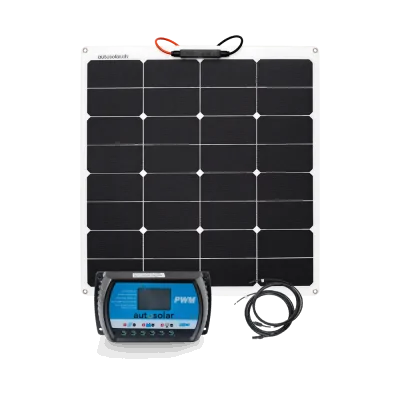Kit solaire flexible 50 W avec contrôleur de charge PWM 10 A