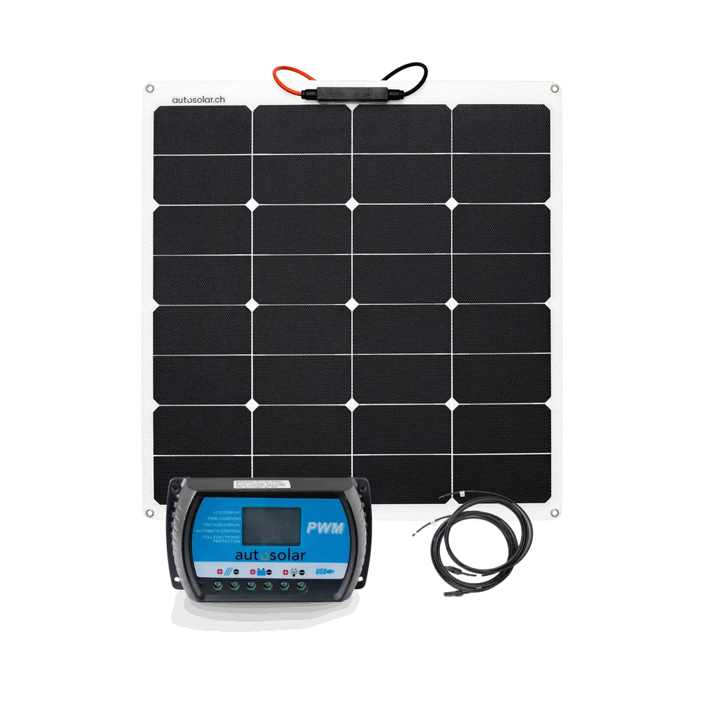 Solarset 50W flexibel mit 10A PWM Laderegler