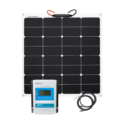 Solarset 50 Watt flexibel - für Gartenhaus, Alphütte, Schiff oder Camper