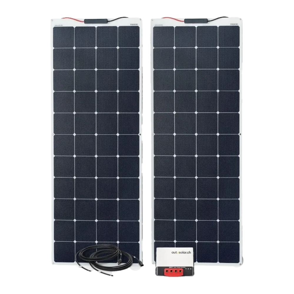 Kit solaire flexible 320 watts - système solaire pour camping-cars, caravanes et bateaux.