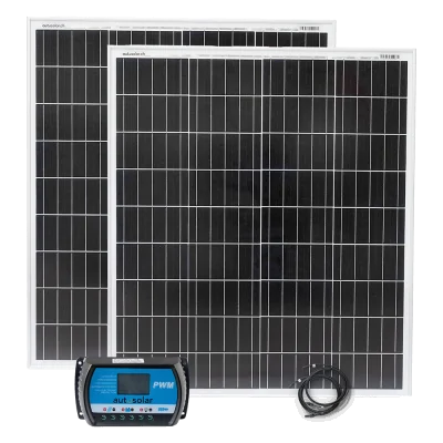 Solar set 200 watts - solar system for mobile homes, garden sheds, alpine huts
