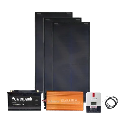 Solarset 300W mit Batterie & Wechselrichter ink. Montagematerial