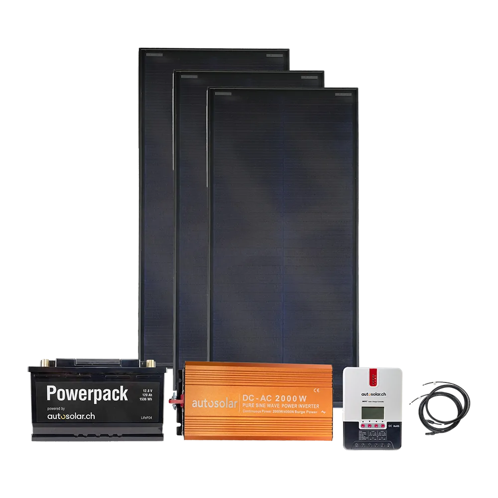 Solarset 300W mit Batterie & Wechselrichter ink. Montagematerial Solarset 300W mit Batterie & Wechselrichter ink. Montagematerial