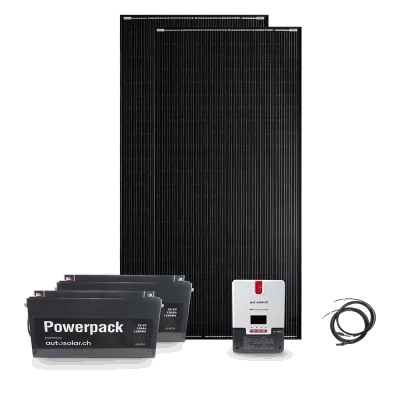 Solar system set 800W 24V, 60A MPPT charge controller & 2x 100Ah 24V lithium batteries