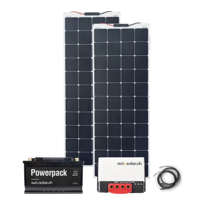 Ensemble complet et flexible de 320 W avec batterie au lithium de 120 Ah