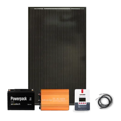 Solarset 150 Watt mit 230V-Wechselrichter - Solarkit für Wohnmobil