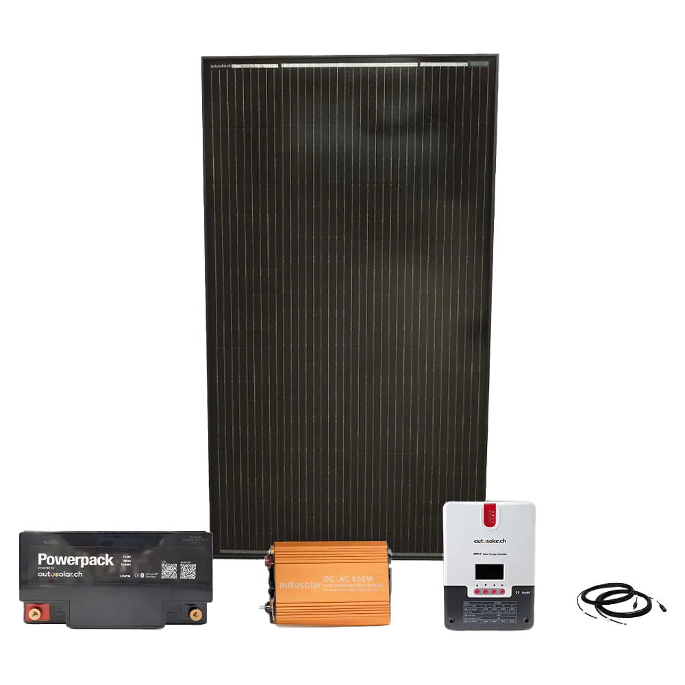 Solarset 160 Watt mit 55Ah Lithiumbatterie, Wechselrichter und Montagematerial Solarset 160 Watt mit 55Ah Lithiumbatterie, Wechselrichter und Montagematerial