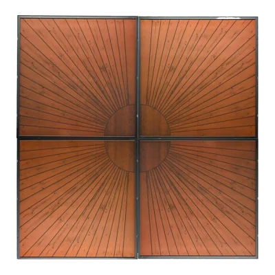 Balkonkraftwerk in Holzoptik mit Sonnemuster