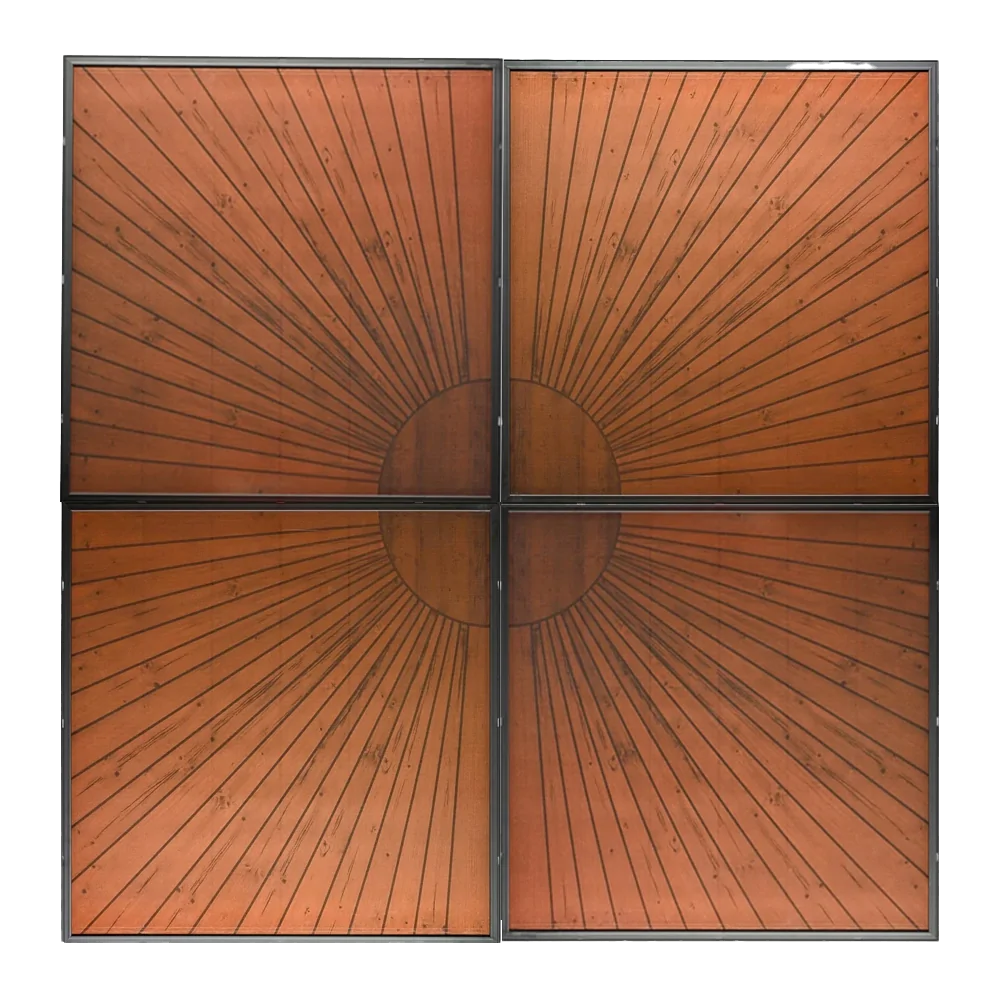 Centrale électrique de balcon aspect bois avec motif soleil
