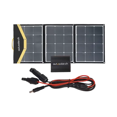 AutoSolar 135 Watt Solarkoffer flexibel (3 x 45 Watt) inkl. AutoSolar DC-Wandler