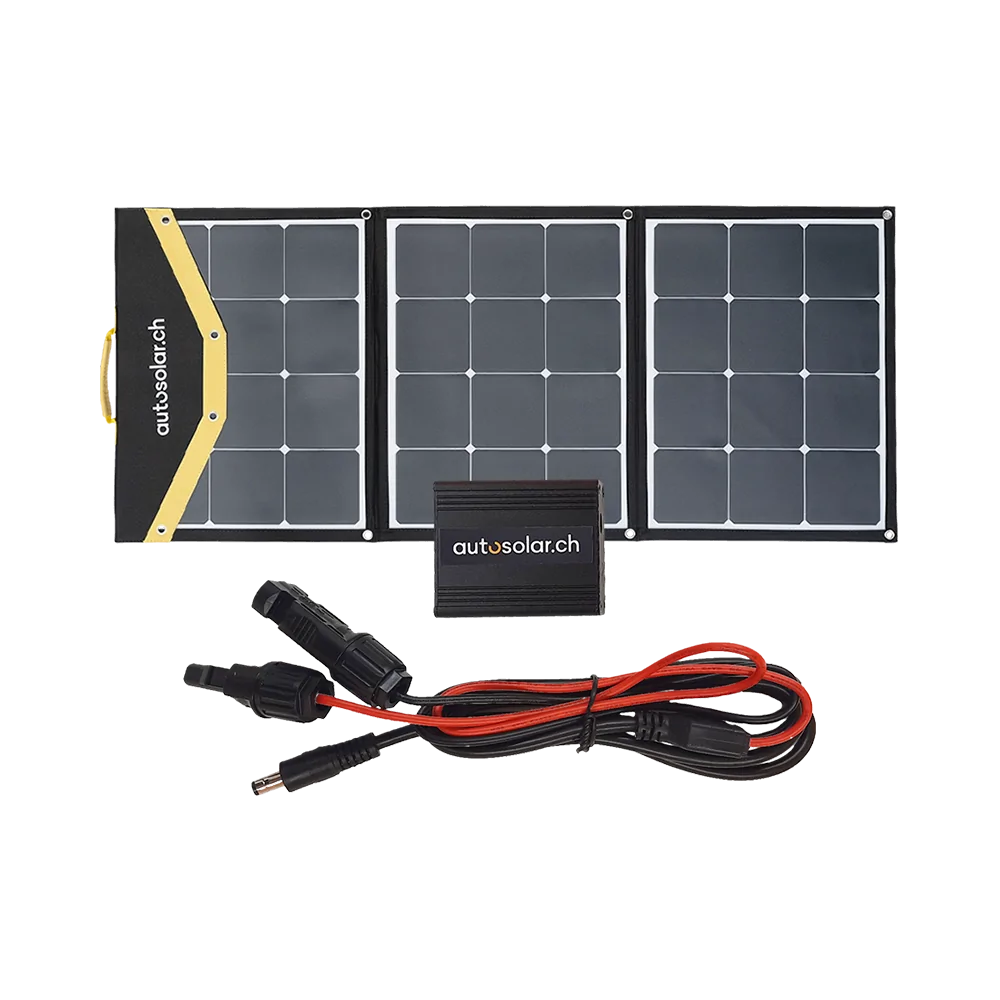 Valise solaire flexible AutoSolar 135 W (3 x 45 W) avec convertisseur CC AutoSolar