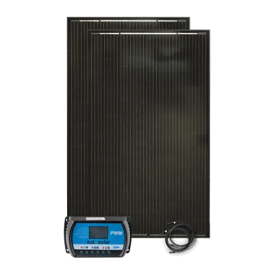 Système solaire de 320 watts pour abri de jardin et cabane alpine, sans batterie.