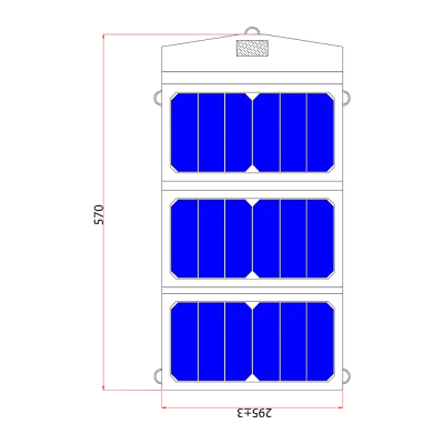 Faltbares, effizientes Solarmodul 14W mit USB-Anschluss