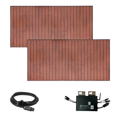 800W photovoltaic system in wood look – balcony power plant for holiday home & garden house