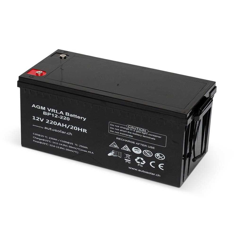220Ah AGM-Batterie - wartungsfreie 12V Solarbatterie fürs Wohnmobil
