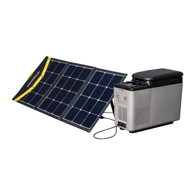 Glacière solaire de 15 L avec valise solaire de 135 W et batterie au lithium