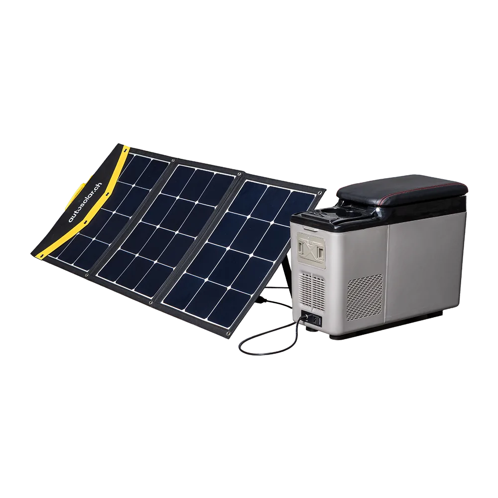 Glacière solaire de 15 L avec valise solaire de 135 W et batterie au lithium