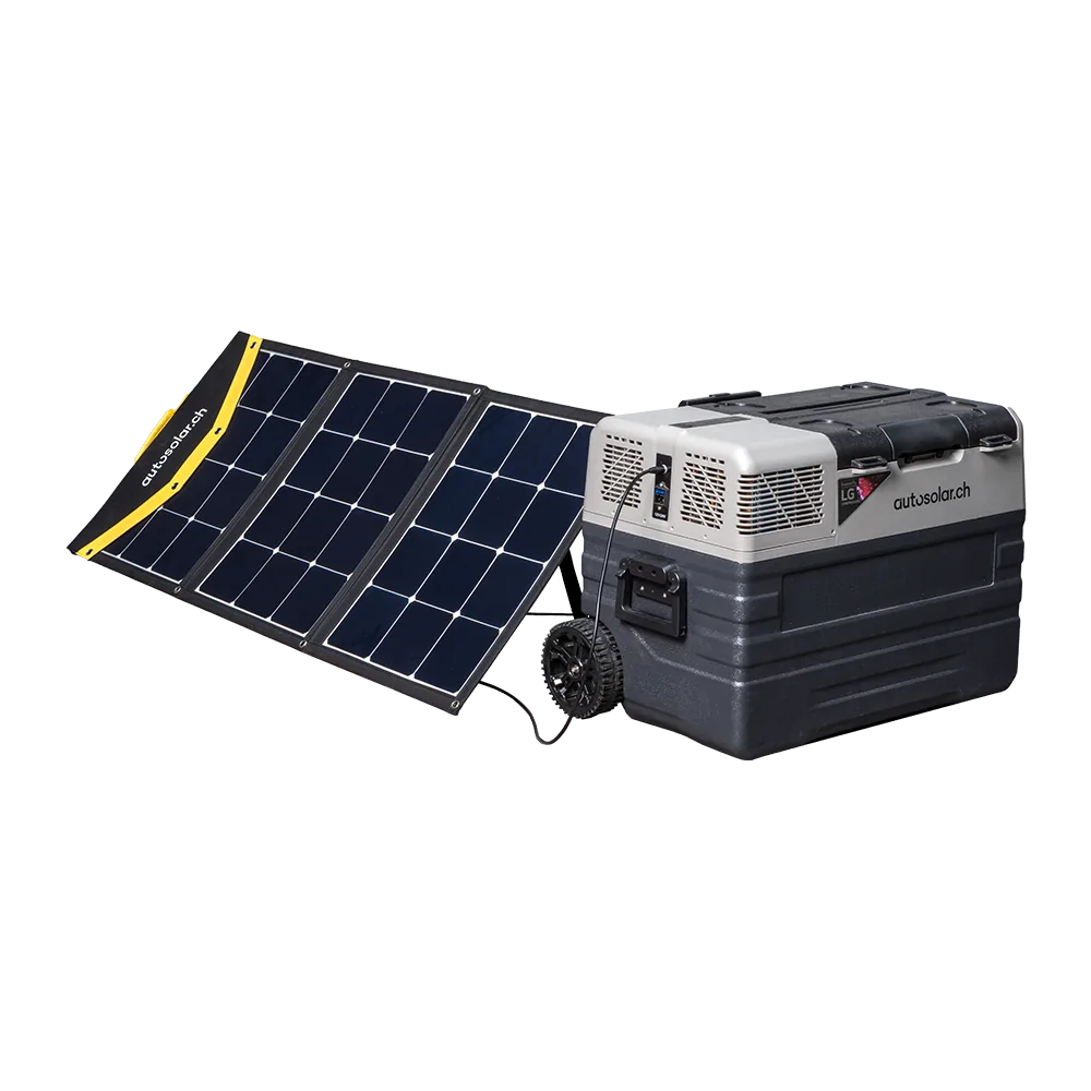 Glacière solaire 42 L complète avec valise solaire 135 W et batterie au lithium