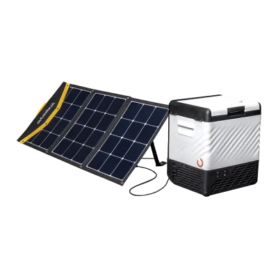 Glacière solaire mobile de 22 L avec valise solaire de 135 W et ensemble batterie au lithium