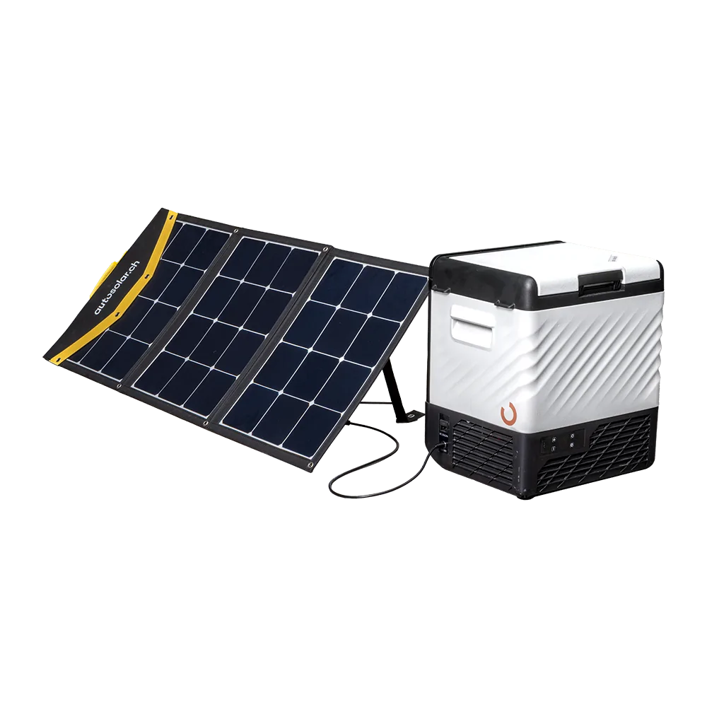 Mobile 22L Solar Kühlbox mit 135W Solarkoffer & Lithium Batterie Set