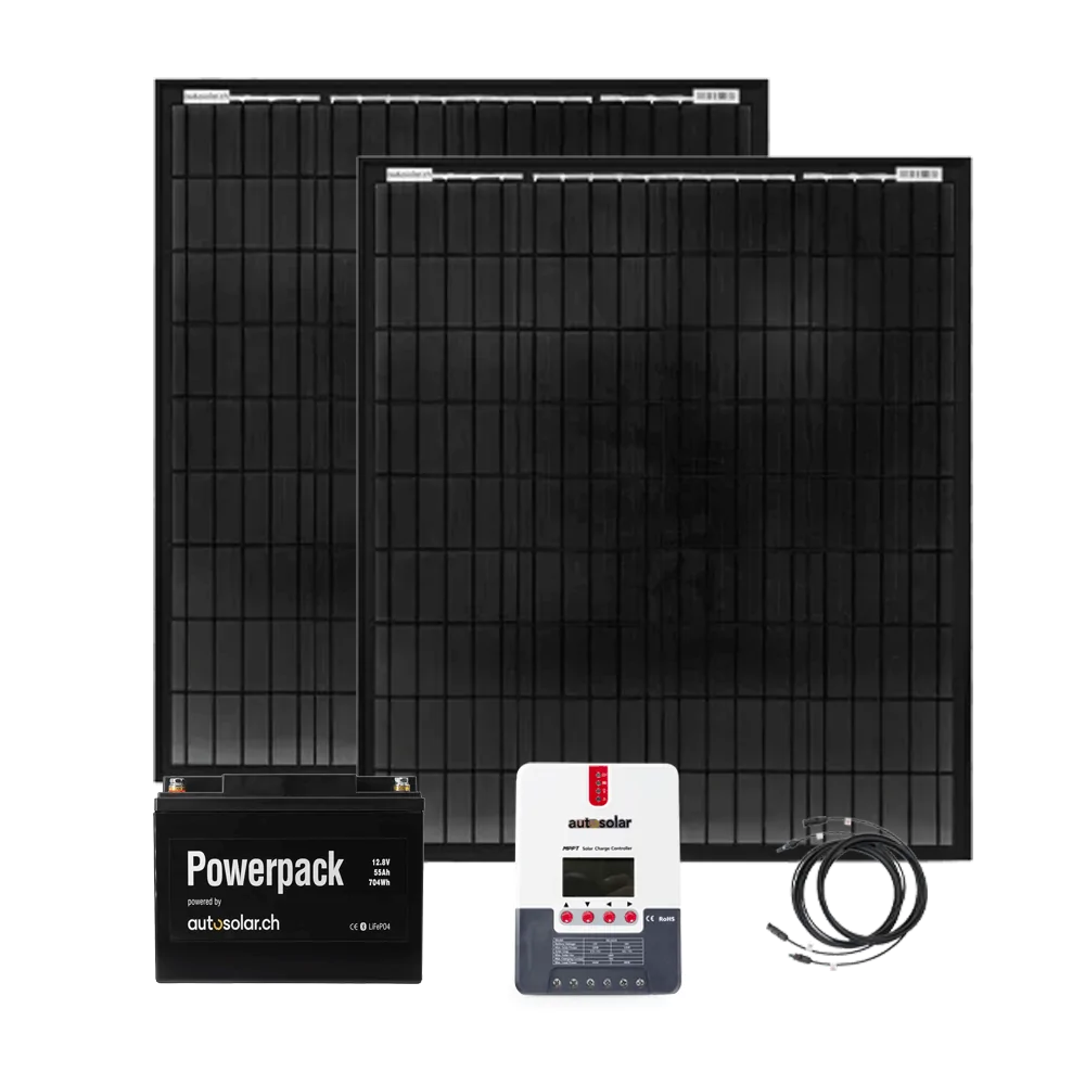 Solar Set 200W Camper – Lithium 55Ah + MPPT 20A | Kompakte Solaranlage