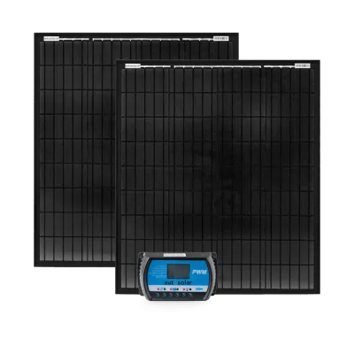 Solaranlage 200 Watt - Solaranlage für Wohnmobil, Gartenhaus, Alphütte