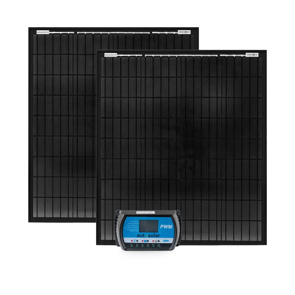 Solaranlage 200 Watt - Solaranlage für Wohnmobil, Gartenhaus, Alphütte